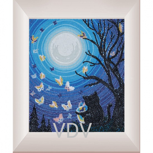 КВ Т-0791 "Котик-чарівник" (вишита картина бісером Preciosa (Чехія) 20.5х24 см