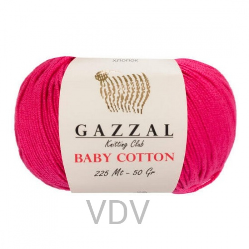 3415 Пряжа GAZZAL Baby Cotton (50 г/165 м) 60% бавовна, 40% акрил (малиновий)