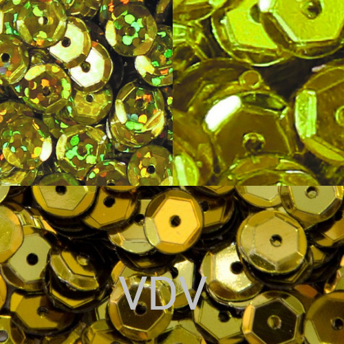 Паєтки (Дубаї) шестигранні 6 мм Мікс 18 (Жовтий) (10 уп. по 5 г)