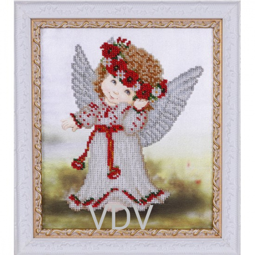 КВ Т-0533 "Янголятко україночка" (вишита картина бісером Preciosa (Чехія) 18х21 см КВ Т-0533 "Янголятко україночка" (вишита картина бісером Preciosa (Чехія) 18х21 см