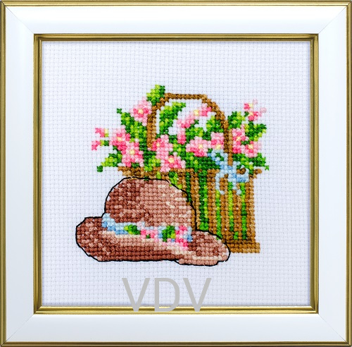 КВ М-0254 "Кошик" (вишита картина муліне ДМС) 11х11 см