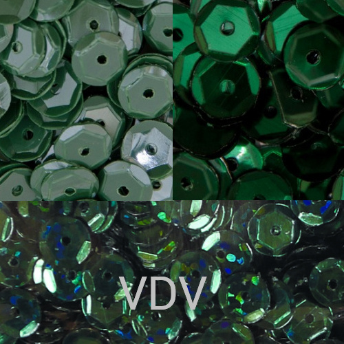 Паєтки (Дубаї) шестигранні 6 мм Мікс 5 (Вечірня зелень) (10 уп. по 5 г)