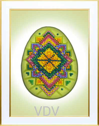 Т-1421 "Великоднє яйце Оливкове" (схема для вишивання бісером) 11х15 см