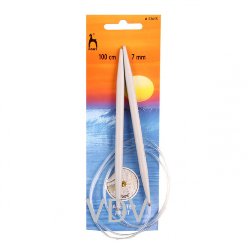 52615 Спиці Pony (Індія) 100 см-7 мм кругові алюмінієві (5 блістерів)