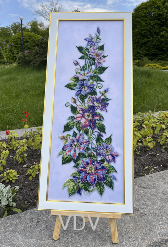 КВ Т-1400 "Клематіс" (бісер10) (вишита картина бісером Preciosa (Чехія)  25х65 см