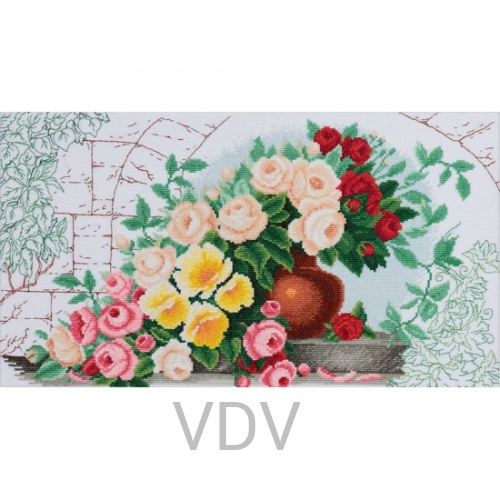 М-0228 "Трояндовий настрій" (набір для вишивання муліне ДМС) 38х22 см