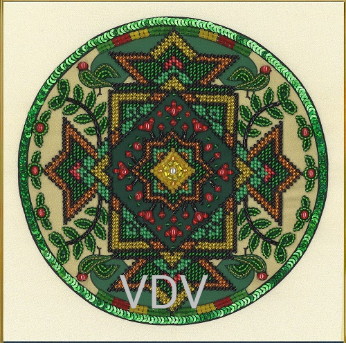 КВ Т-1432 "Мандала. Дерево життя" (вишита картина бісером Preciosa, рубка, паєтки) в прикріп (Чехія) 20х20 см