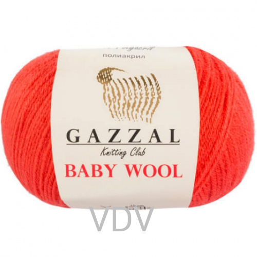 819 Пряжа GAZZAL Baby Wool (10х50 г/175 м) 40% мериносова вовна, 20% кашемір, 40% п/а