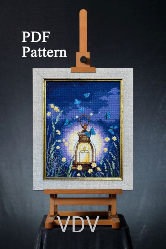 Електронна схема М-0282 "Магія світла" (PDF-схема для вишивання муліне ДМС) 17.5х22 см