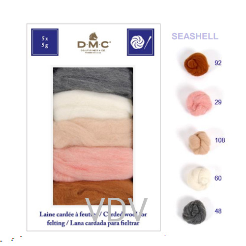 U2367 DMC (Франція) Набір вовни для валяння "Морський/SEASHELL"