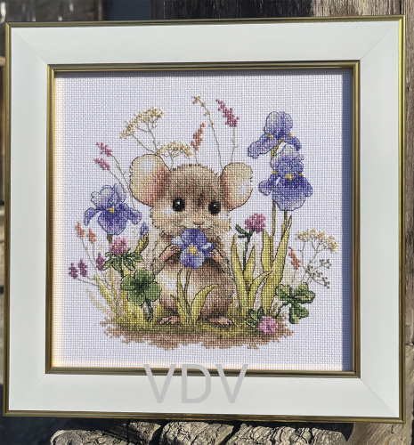 М-0331 "Мишка" (набір для вишивання муліне ДМС + бісер Preciosa) 20х20 см