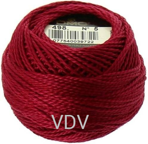 498 Нитка DMC Pearl Cotton (10х45 м) 100% бавовна, арт.116/5 498 Нитка DMC Pearl Cotton (10х45 м) 100% бавовна, арт.116/5