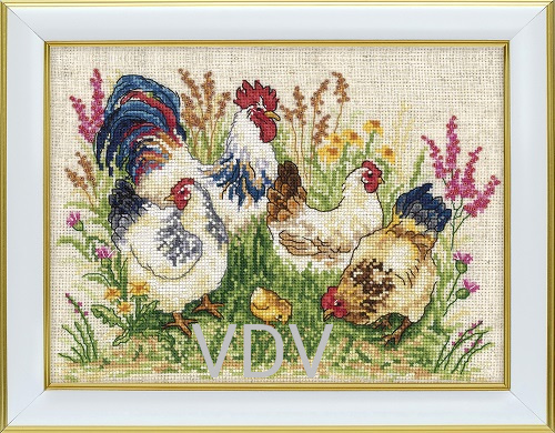 М-0375 "Пташиний двір" (набір для вишивання муліне ДМС) 22х16 см