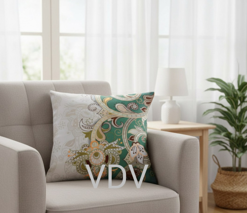 МГ-0763 Чохол для інтер'єрної подушки на блискавці 40х40 см, двосторонній принт