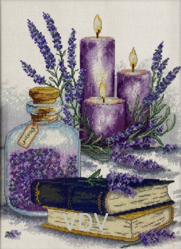 М-0296 "Аромат лаванди" (набір для вишивання муліне ДМС) 21х29 см фото 2