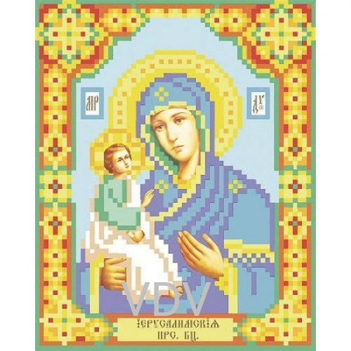 Т-0235 "Єрусалимська ікона Божої Матері" (схема для вишивання бісером) 12х15 см