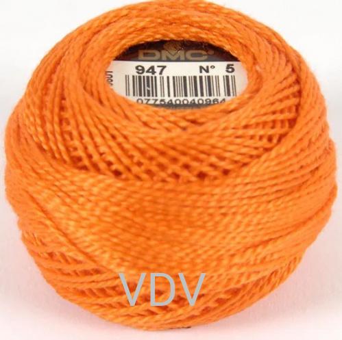947 Нитка DMC Pearl Cotton (10х45 м) 100% бавовна, арт.116/5 947 Нитка DMC Pearl Cotton (10х45 м) 100% бавовна, арт.116/5