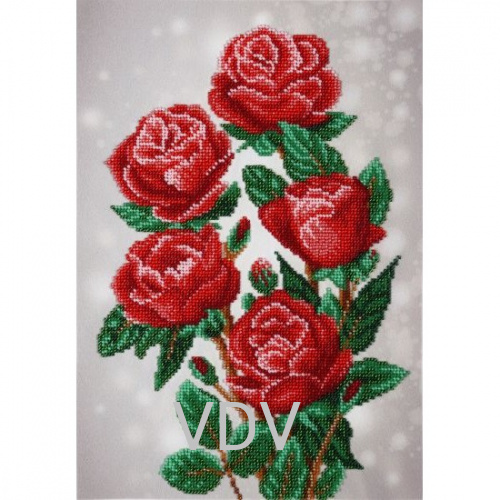 Т-0835 "Червоні троянди" (схема для вишивання бісером) 22х31.5 см