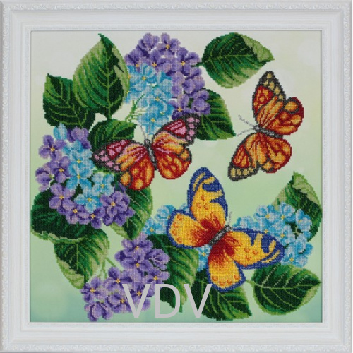 КВ Т-0757 "Метелики" (вишита картина бісером Preciosa (Чехія) 40х40 см