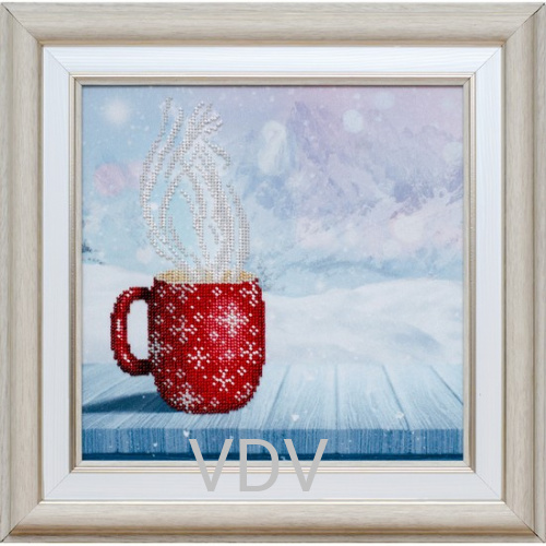 КВ Т-0969 "Гаряча кава" (вишита картина бісером Preciosa (Чехія) 25х24 см
