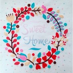 ТМ-0748 "Милий дім" (схема вишивання муліне акрил декоративними швами) 20x20 см