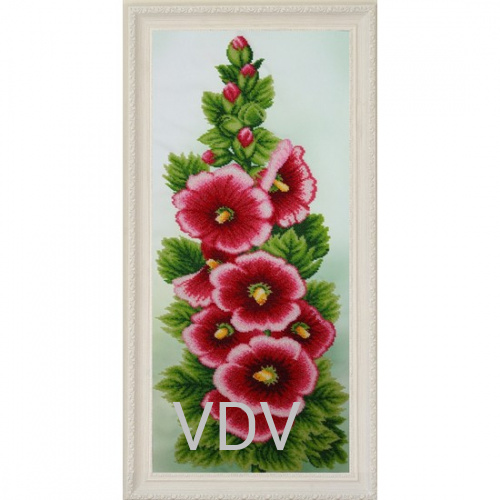 КВ Т-0560 "Цвіт мальви" (вишита картина бісером Preciosa (Чехія) 27x68 см