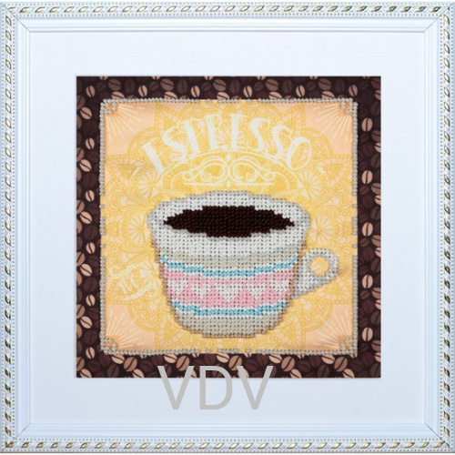 КВ Т-0754 "Еспресо" (вишита картина бісером Preciosa (Чехія) Б/Б  (без натяжки)