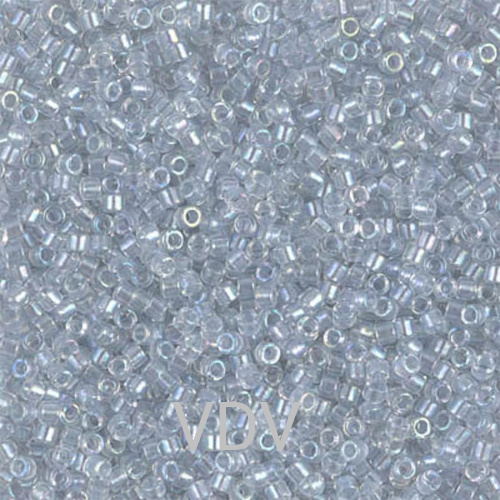 DB-1677 Бісер Miyuki Delica Beads 11/0 (прозорий райдужний сірий блідий) 50 гр