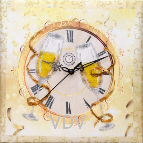 КВ ТН-1111 "Годинник" (вишита картина бісером Preciosa (Чехія) 25x25 см