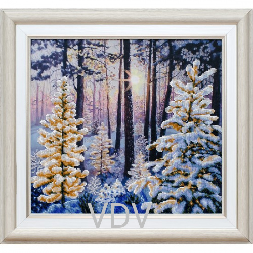 КВ Т-0983 "Зимовий світанок" (вишита картина бісером Preciosa (Чехія) 33х30 см