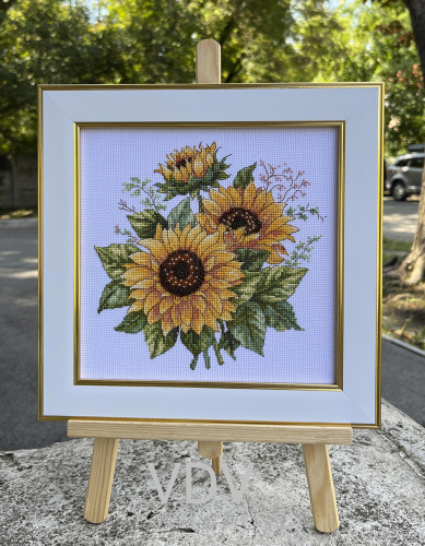 М-0311 "Соняхи" (набір для вишивання муліне ДМС + бісер Preciosa) 20х20 см