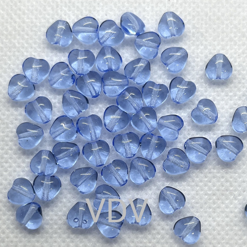 111-79001-00-6/6мм-30020 Намистини HEARTS (прозорий, блакитний) (10 г)