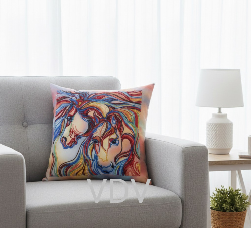 ТН-0680 Декоративна подушка (набір для вишивання бісером вприкріп) 38х38 см