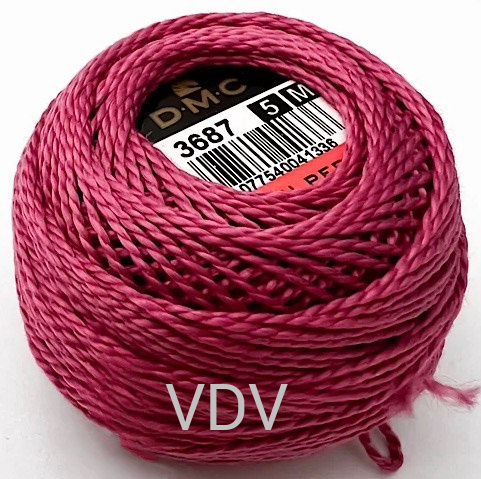 3687 Нитка DMC Pearl Cotton (10х45 м) 100% бавовна, арт.116/5 3687 Нитка DMC Pearl Cotton (10х45 м) 100% бавовна, арт.116/5