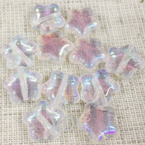 111-30380-00-12мм-00030-28701 Намистини Зірочки (прозорий, дзеркальний) (50 г)