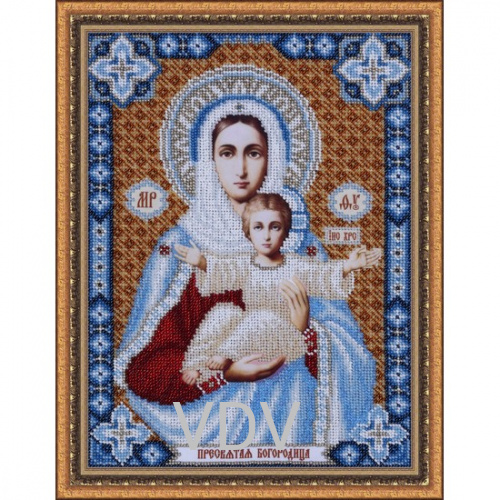 КВ Т-0347 "Пресвята Богородиця" (вишита картина бісером Preciosa (Чехія) 21х30 см