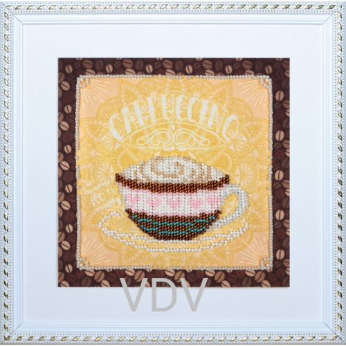 КВ Т-0753 "Капучино" (вишита картина  бісером Preciosa (Чехія) (без натяжки) 15,5х15,5 см