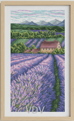 М-1275 "Лавандове поле" (набір для вишивання муліне ДМС) 20х40 см