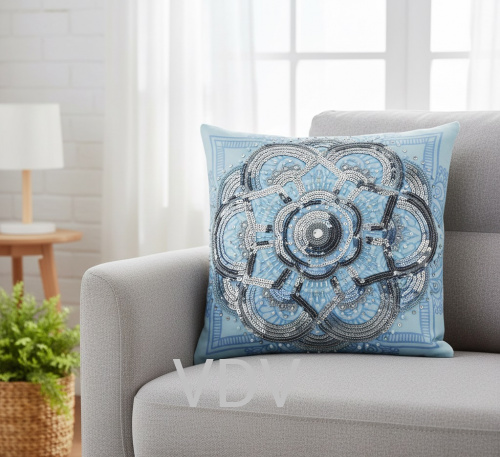 ТН-0854 Декоративна подушка (набір для вишивання бісером та паєтками) 30x30 см