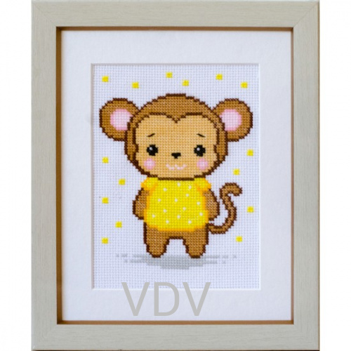 КВ М-0237 "Мавпочка" (вишита картина муліне акрил) 11х15 см