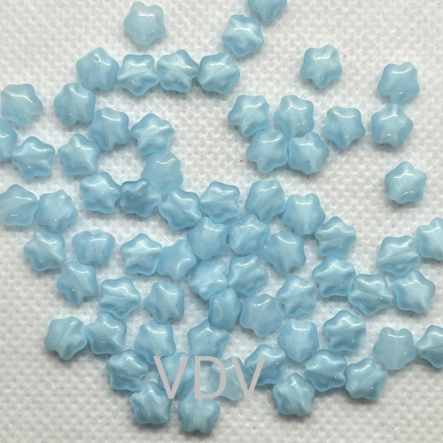 111-30380-00-6мм-61400 Намистини Зірочки (блакитний) (10 г)