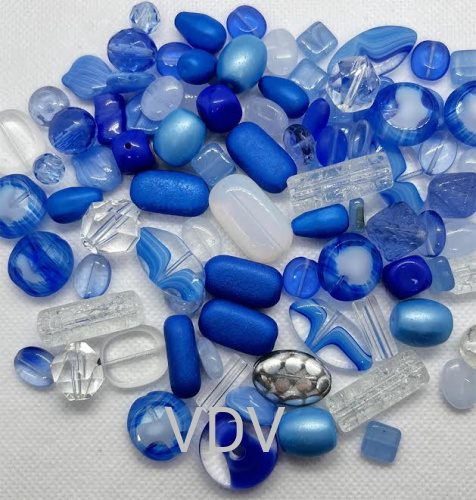 Мікс намистин MULTI70- EXCLUSIVE BLUE/CRYSTAL Preciosa (Чехія) 250 г