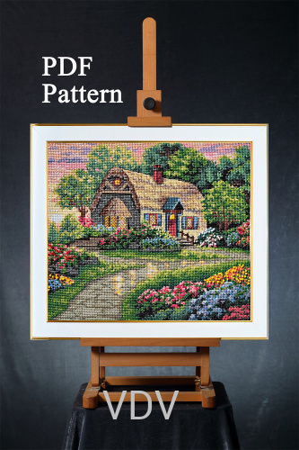 Електронна схема М-0301 "Райський затишок" (PDF-схема для вишивання муліне ДМС) 24х21 см