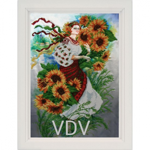 КВ Т-0368 "Україночка" (вишита картина бісером Preciosa (Чехія) 31х47 см