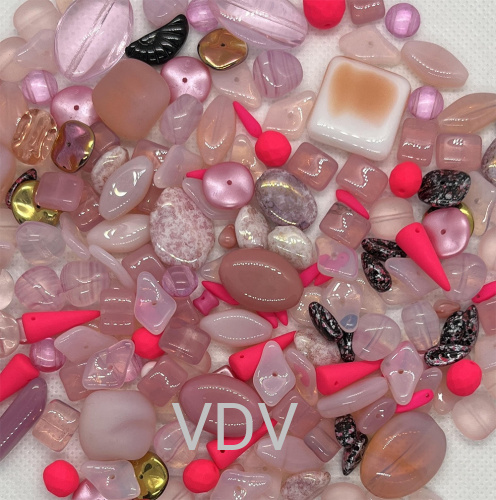 Мікс намистин Pink (рожевий) №0100 Preciosa (Чехія) 100 г