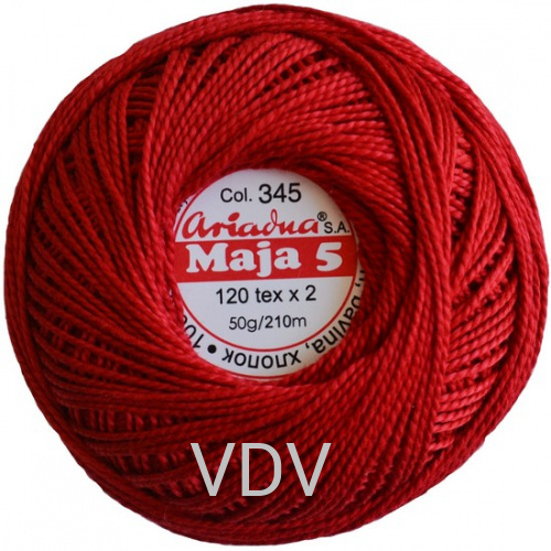 0345 Пряжа Ariadna Maja 5 (10х50 г/210 м) 100% бавовна 0345 Пряжа Ariadna Maja 5 (10х50 г/210 м) 100% бавовна