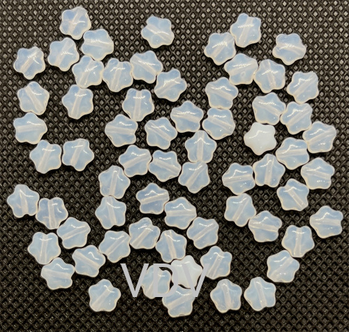 11-30380-00-6мм-01000 Намистини Зірочки (білий опал) (10 г)