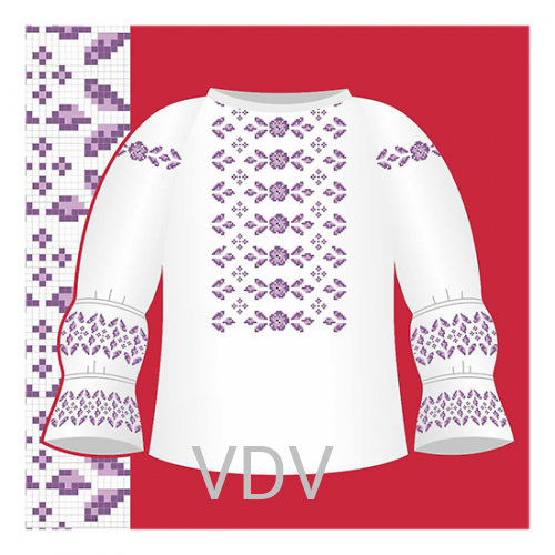 СД1-030 Схема для вишивання сорочки-вишиванки для дівчинки ВДВ (92-116 cм) паперова
