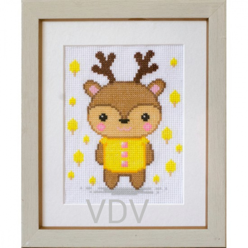 КВ М-0233 "Оленятко" (вишита картина муліне акрил) 11х15 см