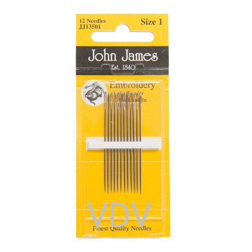 JJ13501 Голка вишивальна №1 (1 блістер х 12 голок) JohnJames (Англія)